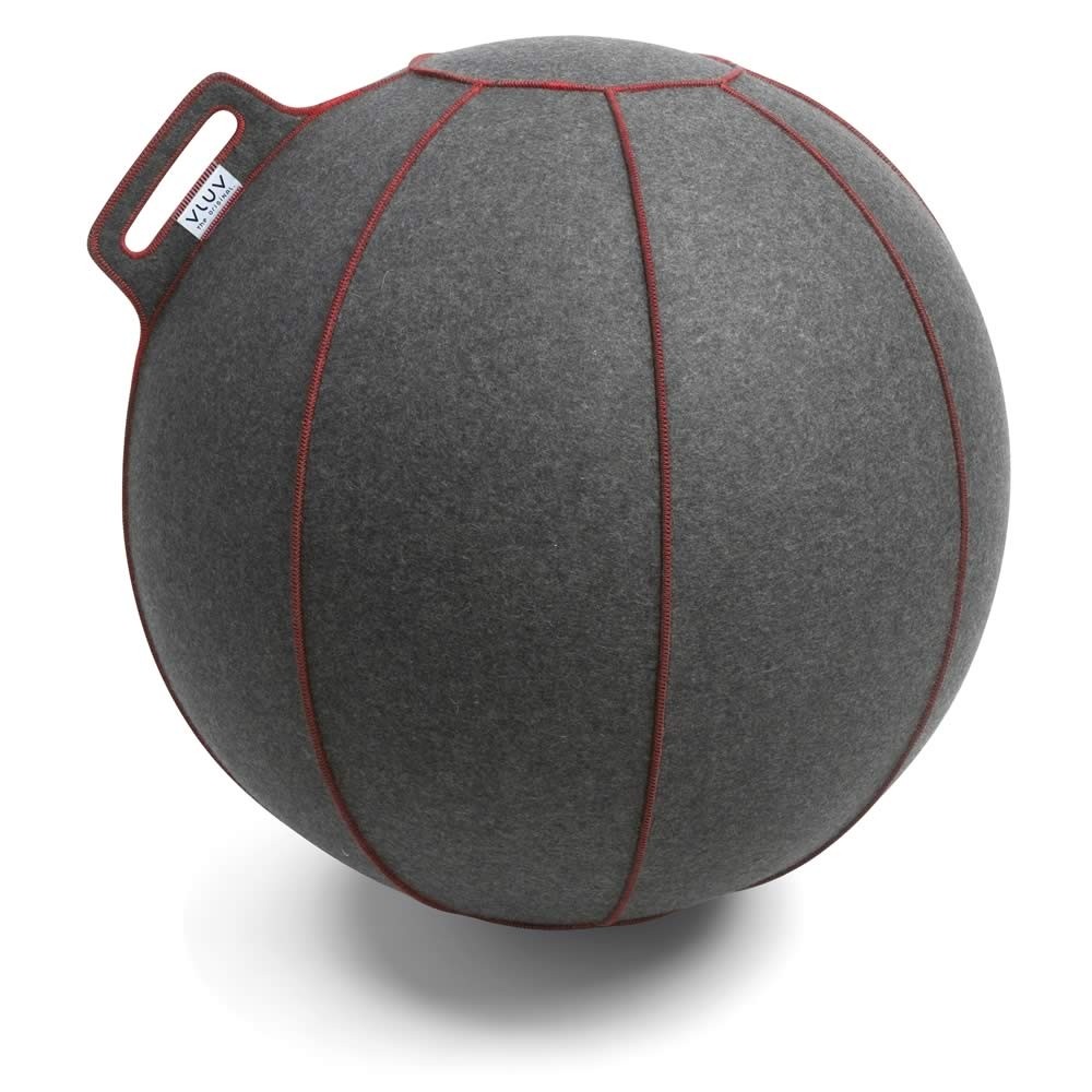 Vluv Velt Sitzball, Grau-Meliert / Rot, 60-65 cm