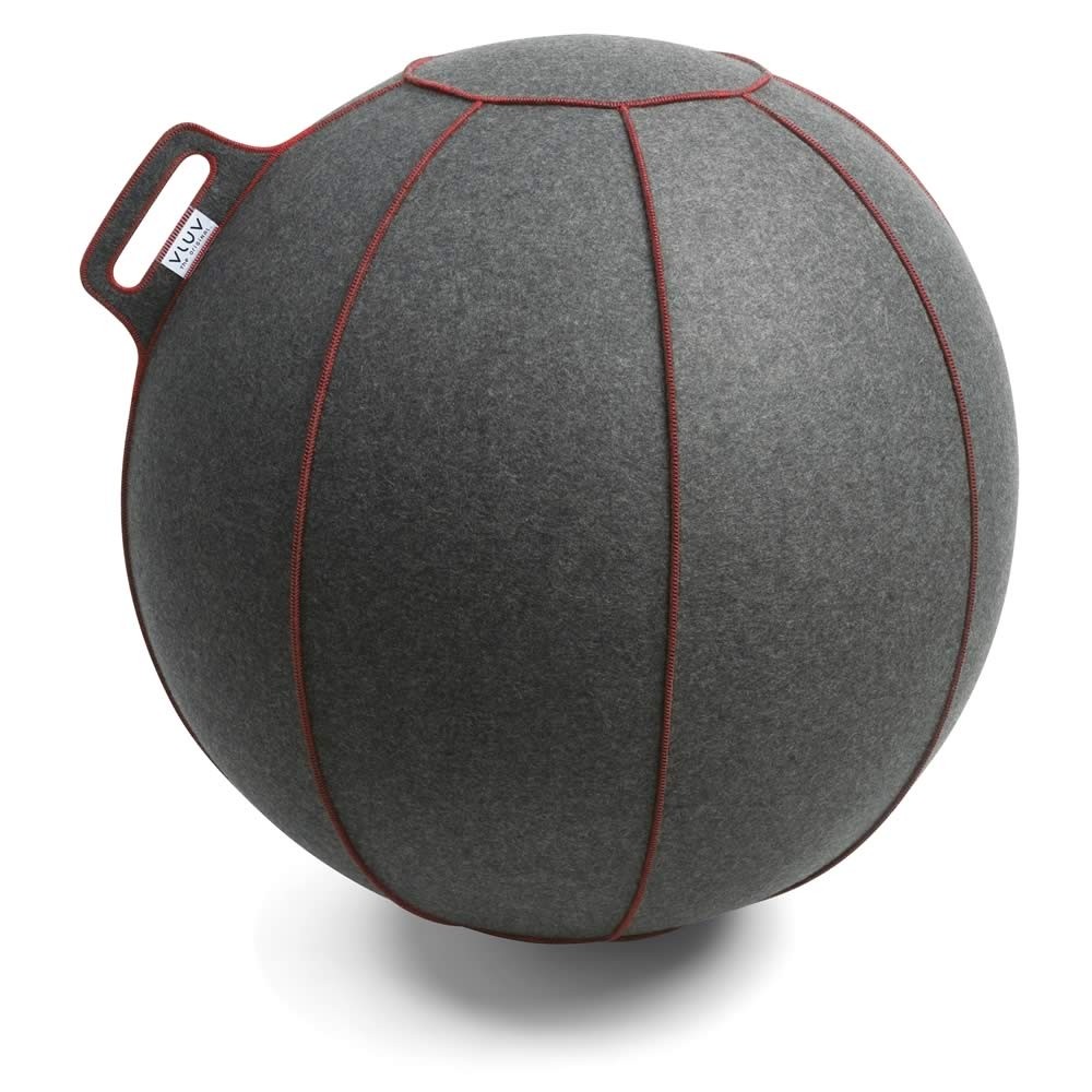 Vluv Velt Sitzball, Grau-Meliert / Rot, 70-75 cm