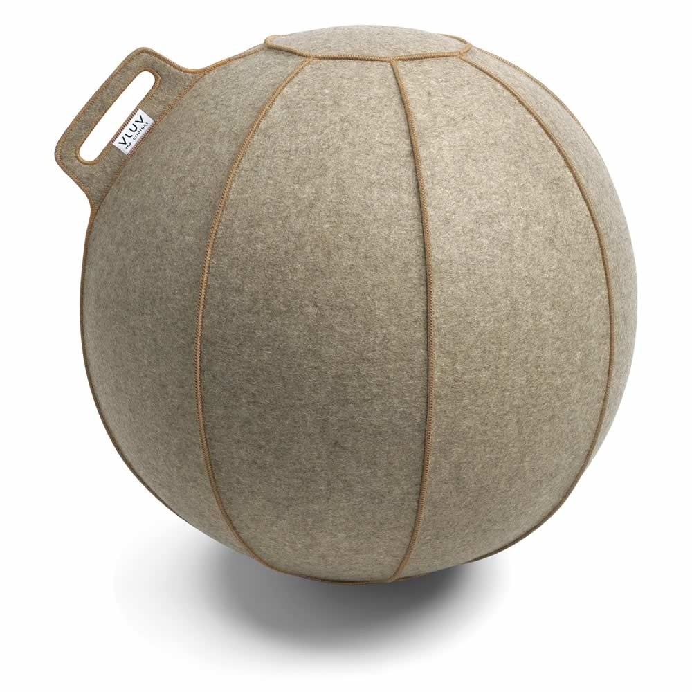 Vluv Velt Sitzball, Greige-Meliert / Braun, 60-65 cm
