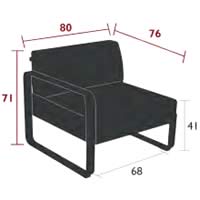 Fermob Sofa-Modul Bellevie, 1-Sitzer, links - Maße