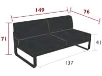Fermob Sofa-Modul Bellevie, 2-Sitzer, mitte - Maße